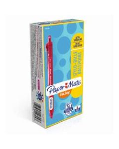 Paper Mate InkJoy 300 RT Retractable Pens, Medium Point, 1.0 mm, Translucent Red Barrels, Red Ink, Pack Of 12