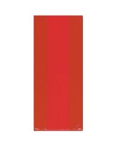 Amscan Large Plastic Treat Bags, 11-1/2inH x 5inW x 3-1/4inD, Apple Red, Pack Of 100 Bags