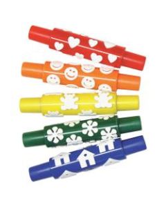 Creativity Street Set A Foam Pattern Rolling Pins, Assorted Colors, Pack Of 5