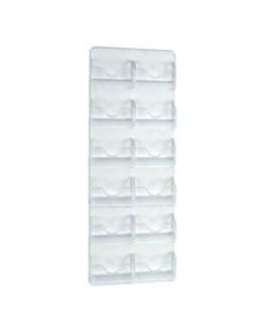 Azar Displays 12-Pocket Wall Mount Business/Gift Card Holders, 18inH x 8inW x 1-13/16inD, Clear, Pack Of 2 Holders