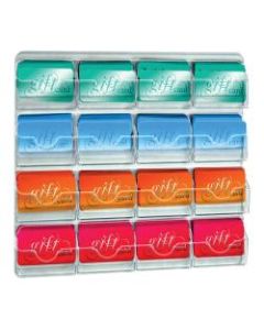 Azar Displays 16-Pocket Wall-Mount Business Card Holders, 11-7/8inH x 15-5/8inW x 1inD, Clear, Pack Of 2 Holders