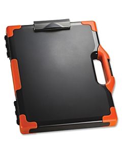 Officemate OIC Carry-All Clipboard Box, 15 1/2inH x12 1/2inW x 2 1/4inD, Black/Orange
