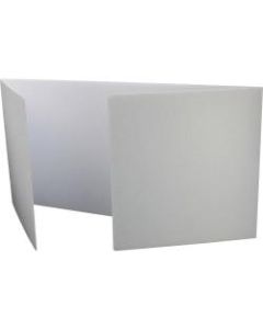 Flipside Tri-fold StudyCarrel - 12in Height x 48in Width - White - Plastic