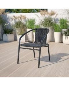 Flash Furniture Rattan Stack Chair, Black
