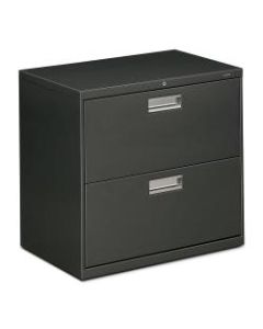 HON 600 30inW Lateral 2-Drawer Standard File Cabinet With Lock, Metal, Charcoal
