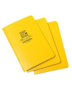 Rite in the Rain All-Weather Stapled Notebook, 4-5/8in x 7in, 48 Pages (24 Sheets), Yellow