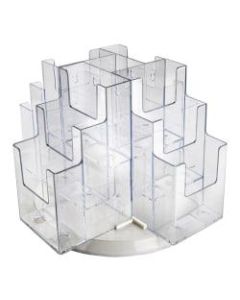 Azar Displays 12-Pocket 3-Tier Revolving Brochure Holder, 9inH x 15inW x 15inD, Clear