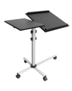 Mount-It MI-7945 Rolling Laptop Tray And Projector Cart, 26inH x 24inW x 3inD, Black