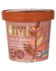Modern Oats Oatmeal Cups, Nuts & Seed, 2.6 Oz, Pack Of 12