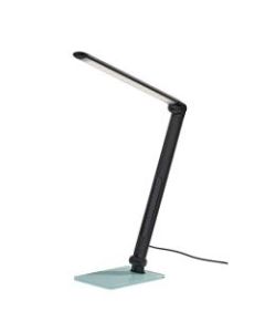 Adesso Simplee Douglas LED Desk Lamp, 24inH, Matte Black Shade/Frosted Base