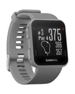 Garmin Approach S10 Golf Watch - Odometer - Calendar, Scorecard, Timer, Clock Display - Distance Traveled - 64 MB - GPS - 2352 Hour - Powder Gray - Silicone Band - Golf - Water Resistant