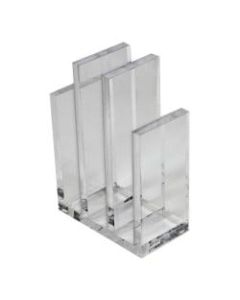 Azar Displays Acrylic File Sorter Bookends, 8-3/8inH x 5-3/4inW x 3inD, Clear, Pack Of 2 Bookends