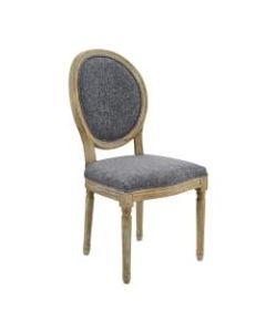 Linon Spencer Oval-Back Dining Chairs, Dark Natural Brown/Charcoal, Set Of 2 Chairs