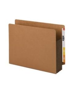 Smead Extra-Wide Redrope End-Tab File Pocket With Dark Brown Tear Resistant Gusset, Extra Wide Letter Size, 3 1/2in Expansion, 30% Recycled, Box Of 10
