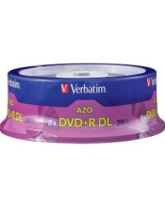 Verbatim DVD+R DL 8.5GB 8X with Branded Surface - 20pk Spindle - 8.5GB - 20pk Spindle