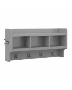 kathy ireland Home by Bush Furniture Woodland 40inW Wall-Mounted Coat Rack With Shelf, Cape Cod Gray, Standard Delivery
