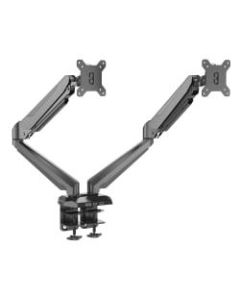 MegaMounts Adjustable Articulating Double-Arm Monitor Desk Mount, Black