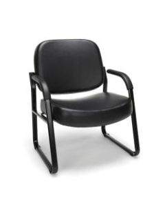 OFM Big And Tall Anti-Bacterial Guest Reception Chair With Arms, Black