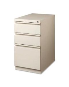 Lorell 19-7/8inD Vertical 3-Drawer Mobile Pedestal File Cabinet, Metal, Putty