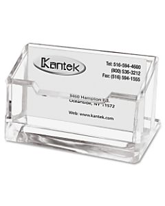 Kantek Acrylic Business Card Holder, 2in x 2 3/8in x 4 1/4in, Clear