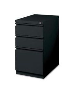 Lorell 19-7/8inD Vertical 3-Drawer Mobile Pedestal File Cabinet, Metal, Black