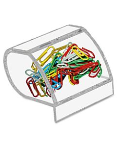 Kantek Acrylic Paper Clip Holder, 3in x 2 3/4in x 3 1/2in, Clear