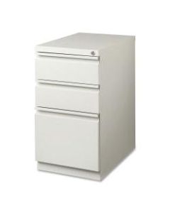 Lorell 19-7/8inD Vertical 3-Drawer Mobile Pedestal File Cabinet, Metal, Light Gray