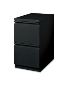 Lorell 19-7/8inD Vertical 2-Drawer Mobile Pedestal File Cabinet, Metal, Black