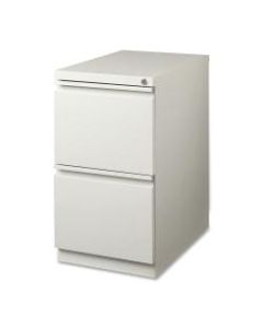 Lorell 19-7/8inD Vertical 2-Drawer Mobile Pedestal File Cabinet, Metal, Light Gray
