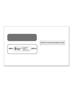ComplyRight Double-Window Envelopes For W-2 Laser And Continuous Tax Forms, Self-Seal, White, Pack Of 50 Envelopes