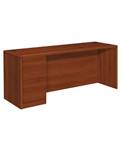 HON 10700 Series Laminate Left-Pedestal Credenza, Cognac