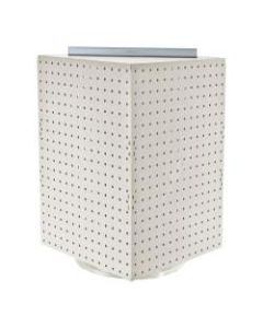 Azar Displays 4-Sided Revolving Pegboard Tabletop Display, 20inH x 14inW x 14inD, White
