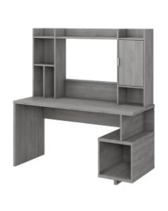kathy ireland Home by Bush Furniture Madison Avenue 60inW Writing Desk With Hutch, Modern Gray, Standard Delivery