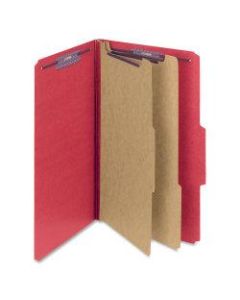 Smead Classification Folders, Top-Tab With SafeSHIELD Coated Fasteners, 2in Expansion, Legal Size, 50% Recycled, Red, Box Of 10