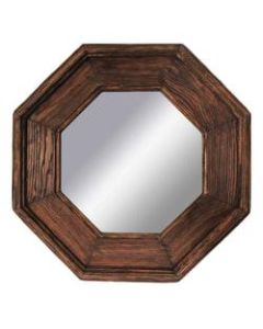 PTM Images Framed Mirror, Octagonal, 18 1/4inH x 18 1/4inW, Natural Wood