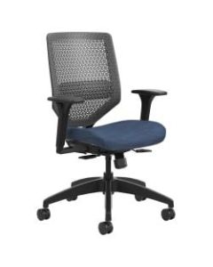 HON Solve Fabric Mid-Back Task Chair, ReActiv Back, Midnight/Black