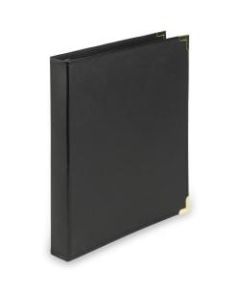 Samsill Leatherette Classic 3-Ring Binder, 1in Round Rings, Black