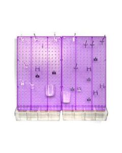 Azar Displays 70-Piece Pegboard Organizer Kit, Purple