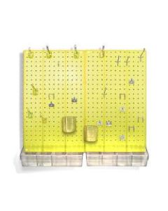 Azar Displays 70-Piece Pegboard Organizer Kit, Yellow