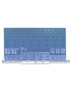 Azar Displays 125-Piece Pegboard Organizer Kit, 24in x 48in, Blue