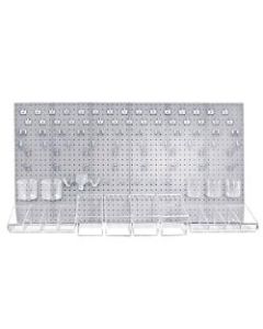 Azar Displays 125-Piece Pegboard Organizer Kit, 24in x 48in, Clear