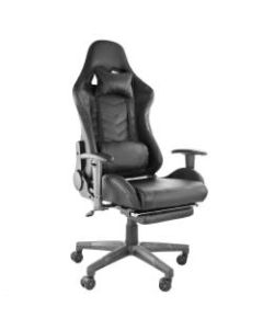 GameFitz Ergonomic Faux Leather Gaming Chair, Black
