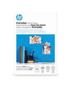 HP Everyday Photo Paper for Inkjet Printers, Glossy, 4in x 6in, 53 Lb, Pack Of 100 Sheets (CR759A)