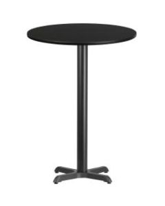 Flash Furniture Round Bar-Height Table With X-Style Base, 43-1/8inH x 30inW x 30inD, Black