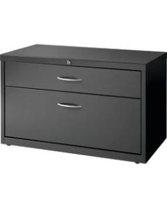 Lorell 36inW Lateral 2-Drawer Credenza, Metal, Charcoal
