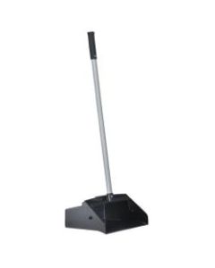 Boardwalk Lobby Dust Pan, Plastic/Aluminum, 11 3/4in Wide, 34in Handle, Black/Silver