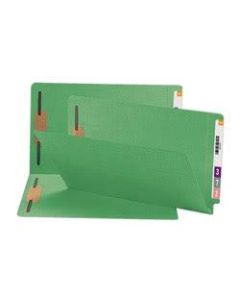 Smead Shelf-Master Color Fastener Folders, Legal Size, Green, Box Of 50