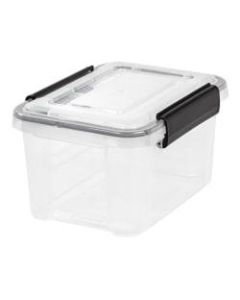 IRIS Weathertight Plastic Storage Container, 6.5 Quarts, 6 1/2in x 8 1/2in x 11 1/2in, Clear