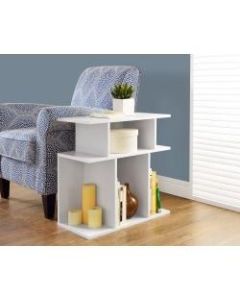 Monarch Specialties Accent Table With Open Shelves, Rectangular, White