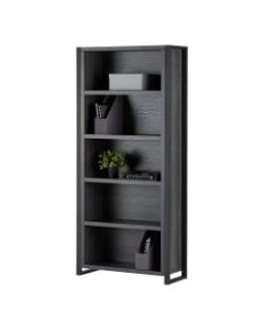Realspace DeJori 70inH 5-Shelf Bookcase, Charcoal
